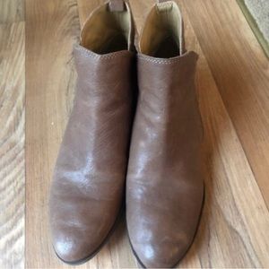 Lucky Brand Women's Bryton Leather Booties - Toffee - Size 9.5 M US / 39.5 EU